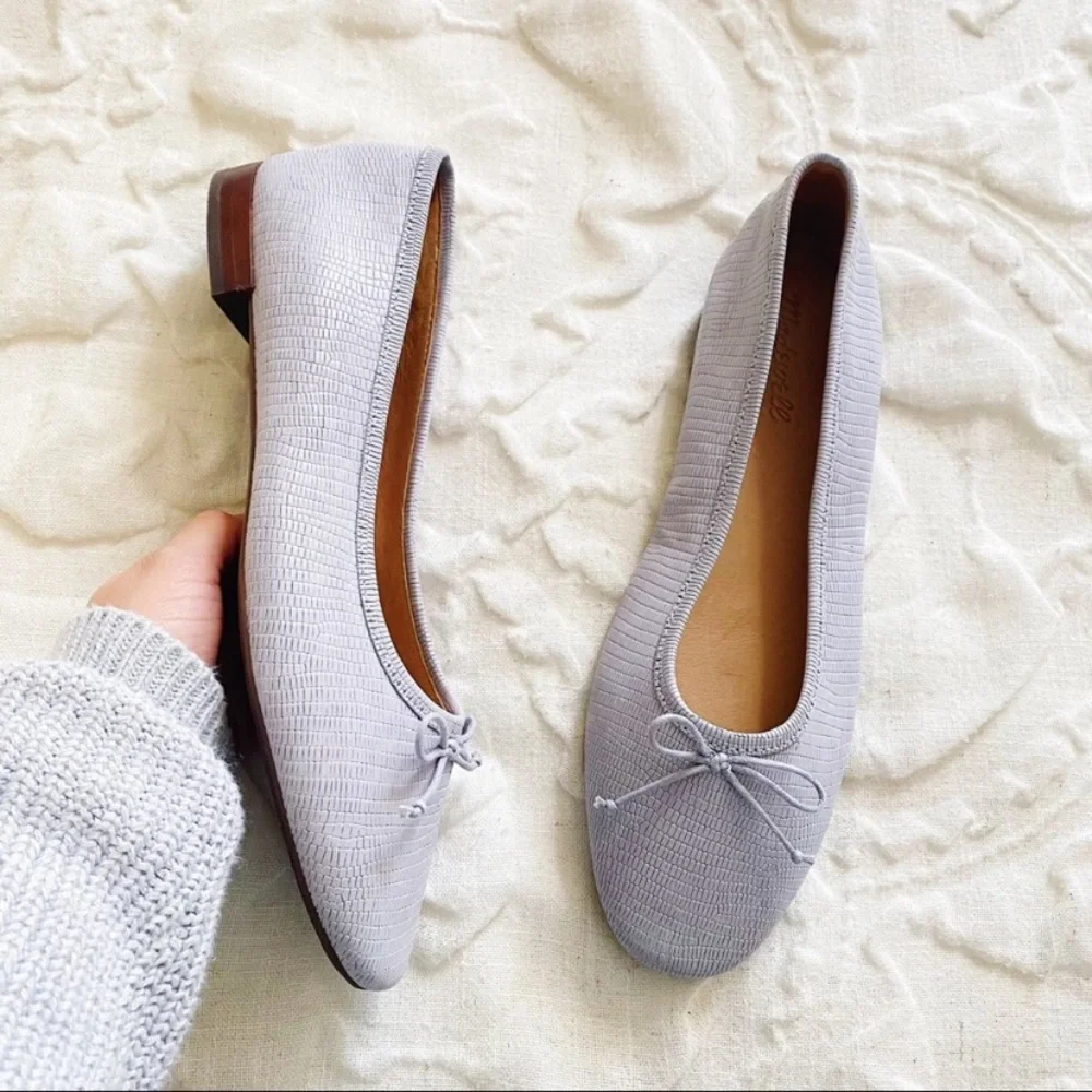 Madewell Light Gray Textured Ballet Flats